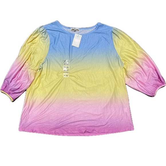 Nwt xxl 2x rainbow ombre top - Picture 1 of 2